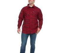 Wrangler Big and Tall Flannel Shirt for Men - Mens Button Down Plaid Shirt, Red/Black, 3X