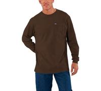 Wrangler Big and Tall Heavyweight Long Sleeve Pocket T-Shirt for Men, Brown, 2X