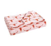 Wrangler - Blanket Ultra Soft Plush Fleece Bedding Yellowstone Inspired Luxuriously Soft Bedding for Bed or Couch (Steer Head Peach King)