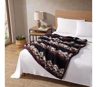Wrangler - Blanket, Ultra Soft Throw Blanket for Couch or Bed, Oversized Bedding w/Sherpa Reverse (Mountain Fog Brown, 50" x 70")
