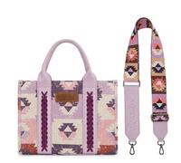 Wrangler Boho Tote Bag Aztec Top Handle Handbags Southwest Satchel Shoulder Purse with Guitar Strap WG166G-81201LV