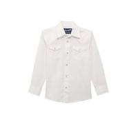 Wrangler Boy's Long Sleeve White Snap Shirt, White, XS