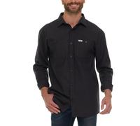 Wrangler Button Up Long Sleeve Shirts for Men Big and Tall, Chambray Dress, Black, 2X Tall