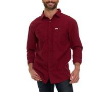 Wrangler Button Up Long Sleeve Shirts for Men Big and Tall, Chambray Dress, Cabernet, 6x