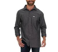 Wrangler Button Up Long Sleeve Shirts for Men Big and Tall, Chambray Dress, Grey, 6x