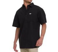 Wrangler Button Up Shirts for Men Big and Tall - Chambray Woven Short Sleeve Casual Shirt, Caviar, 2X