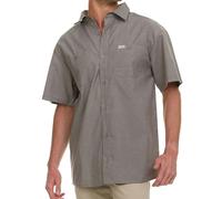 Wrangler Button Up Shirts for Men Big and Tall - Chambray Woven Short Sleeve Casual Shirt, Sea Spray, 2X Tall