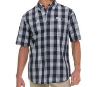 Wrangler Button Up Shirts for Men Big and Tall - Plaid Short Sleeve Casual Shirt, Blue Night, 6x