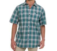 Wrangler Button Up Shirts for Men Big and Tall - Plaid Short Sleeve Casual Shirt, Brittany Blue, 4X Tall