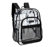 Wrangler Clear Backpack for Girls- Water Resistant Clear Bookbag Plastic See Through Backpack for Stadium Events and School