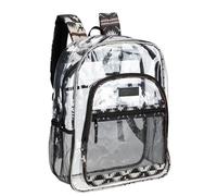 Wrangler Clear Backpack for Girls- Water Resistant Clear Bookbag, Plastic See Through Backpack for Stadium Events and School, Clear Graphite, M, Daypack Backpacks