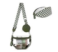 Wrangler Clear Bum Bag for Stadium Events Crossbody Bag with Pouch | Stadium Approved Clear Bag for Sports,Concerts｜Checkered See Through Bag｜0.4mm Thickened PVC｜Waterproof｜Lightweight