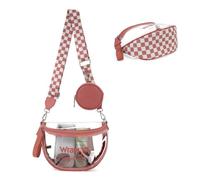 Wrangler Clear Bum Bag for Stadium Events Crossbody Bag with Pouch | Stadium Approved Clear Bag for Sports,Concerts｜Checkered See Through Bag｜0.4mm Thickened PVC｜Waterproof｜Lightweight