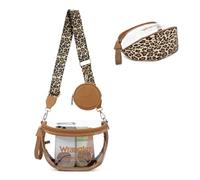 Wrangler Clear Bum Bag for Stadium Events Crossbody Bag with Pouch | Stadium Approved Clear Bag for Sports,Concerts｜Checkered See Through Bag｜0.4mm Thickened PVC｜Waterproof｜Lightweight