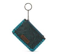 Wrangler Coin Purse for Men and Women, Small Leather Pouch for Cash, Western Card Wallet, Tooling Pouch Turquoise
