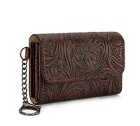 Wrangler Coin Purse for Men and Women, Small Leather Pouch for Cash, Western Card Wallet, Unique Mini Wallet Coffe