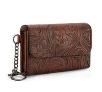 Wrangler Coin Purse for Men and Women, Small Leather Pouch for Cash, Western Card Wallet, Unique Mini Wallet Brown