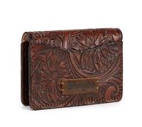 Wrangler Coin Purse for Men and Women, Small Leather Pouch for Cash, Western Card Wallet, Vintage Card Case Brown, Western