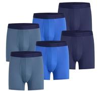 Wrangler Comfort Cotton Mens Boxer Briefs, Mens Underwear Moisture-Wicking, 6 Pk, Navy/Elemental Blue/Dazzling B, 3XL