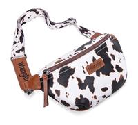 Wrangler Cow Print Crossbody Bags for Women Fanny Pack Western Belt Bum Sling Purse with Adjustable Strap, Brown, S