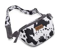 Wrangler Cow Print Crossbody Bags for Women Fanny Pack Western Belt Bum Sling Purse with Adjustable Strap, Gray, S