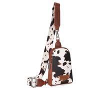 Wrangler Cow Print Crossbody Bags for Women Western Sling Bag with Adjustable Starp Cross Body Purse