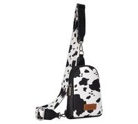 Wrangler Cow Print Crossbody Bags for Women Western Sling Bag with Adjustable Starp Cross Body Purse, *Black