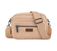 Wrangler Crossbody Bag for Women Vintage Multi Pocket Crossover Bag Shoulder Purse with Adjustable Strap, Beige, Medium
