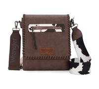 Wrangler Crossbody Bags for Women Vintage Hand Woven Shoulder Purse, Cow-coffee Bean