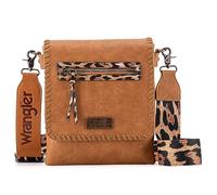 Wrangler Crossbody Bags for Women Western Hand Woven Satchel Purse, Pattern-honey Brown