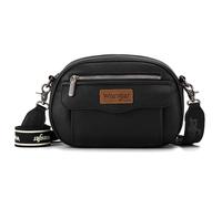 Wrangler Crossbody Purses for Women Trendy Camera Snapshot Bag with Wide Strap, Artist Cool Retro Black, S