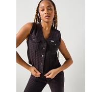 Wrangler Denim Waist Coat, Black, Size S, Women Black
