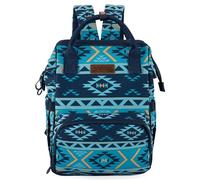 Wrangler Diaper Bag Backpack Aztec Travel Backpack Purses Western Multi-Function Baby Bags for Mom with Waterproof Insulated Pockets