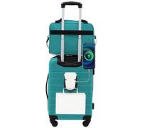 Wrangler El Dorado Lugggage Set with Cup Holder and USB Port, Teal, 2 Piece