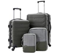 Wrangler Elysium Luggage & Packing Cubes Set, Green, 4 Piece Set, Elysium Luggage & Packing Cubes Set