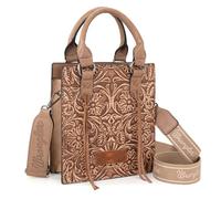 Wrangler Embossed Crossbody Purse for Women Top Handle Fringe Handbags and Western Mini Tote, Angel Khahi