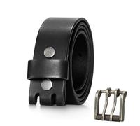 Wrangler Genuine Leather Belt for Men, 38mm Casual Belt with Removable Double-Prong Roller Buckle for Jeans, Gift for Men, Black, 38 (waist 35-36)