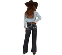 Wrangler Girls' Western Boot Cut Jeans, Dark Blue, 12 Slim