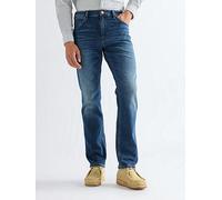 Wrangler Greensboro Regular Straight Jeans, Dark Blue, Size 34, Inside Leg Regular, Men Dark Blue