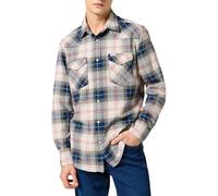 Wrangler Herren Western Shirt, Navy Red, M