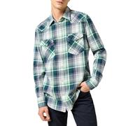Wrangler Herren Western Shirt, Green Blue, XL
