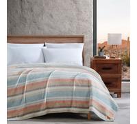 Wrangler - King Blanket Ultra Soft Plush Fleece Bedding Yellowstone Inspired Luxuriously Soft Bedding for Bed or Couch (Glen Canyon Stripe Blue Ki