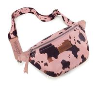 Wrangler Large Fanny Packs for Women Cow Print Belt Bag Crossbody Sling Purse with Adjustable Long Strap, Hot-Pink, S