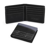 Wrangler Leather Bifold Wallet for Men Slim - Front Pocket Minimalist Western Wallet with Card Holder, Money Slot & Credit Card Organizer, Stylish Gift for Men, Black