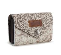 Wrangler Leather Credit Card Wallet Men and Women, Small Pouch for Cash, Western Card Wallet, Cowhide-Beige