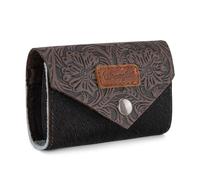 Wrangler Leather Credit Card Wallet Men and Women, Small Pouch for Cash, Western Card Wallet, Cowhide-Coffee