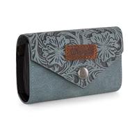 Wrangler Leather Credit Card Wallet Men and Women, Small Pouch for Cash, Western Card Wallet, Embossed-Jean