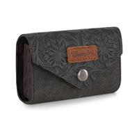Wrangler Leather Credit Card Wallet Men and Women, Small Pouch for Cash, Western Card Wallet, Embossed-Black