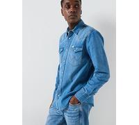 Wrangler Western Denim Shirt - Mid Light Wash