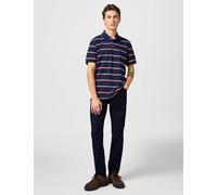 Wrangler male Pure Cotton Striped Polo Shirt - M - Blue, White,Blue